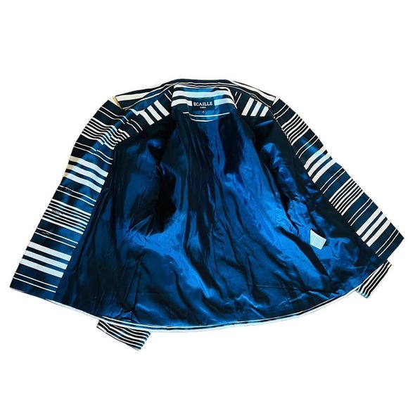 Ecaille Paris Silk Jacket Blazer Sz 12 Preowned Buttons Closure - Picture 10 of 14